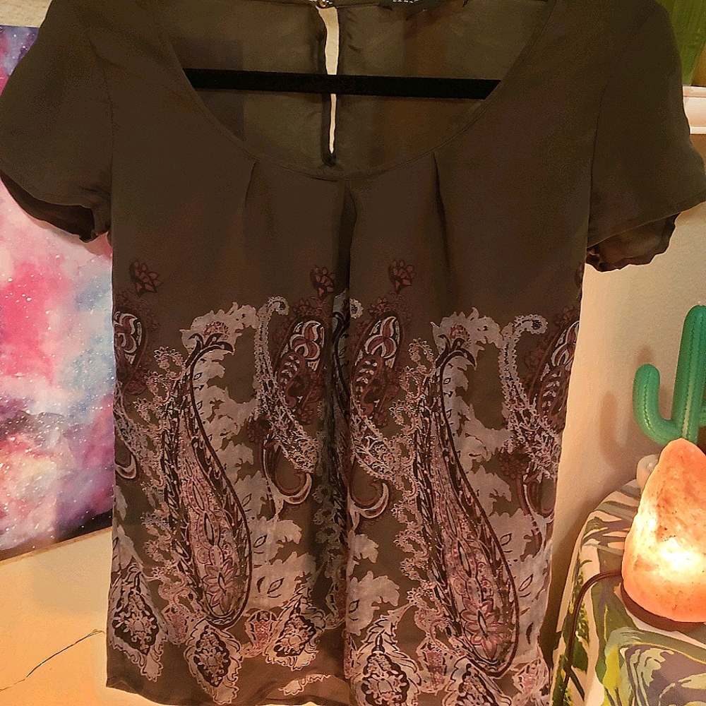 Banana Republic Gently Pleated 100% Silk Blouse